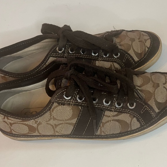 Coach Brad Logo Lace Up Sneakers Sz 8 Casual Shoes - Picture 5 of 9
